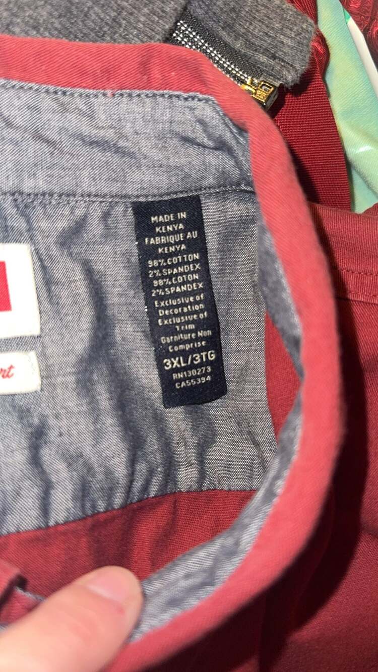 Wrangler Flex for Comfort Men's 3XL Red Short Sleeve Button-Down Shirt - Picture 4 of 4